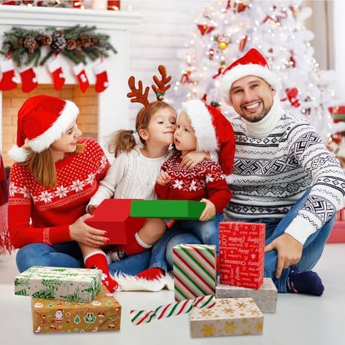 AORZIT Christmas Tissue Paper 80 Sheets - Snowflake Snowman Pattern 14x20 Inch, Gift Bags & Boxes Wrapping Packaging, DIY Arts Crafts