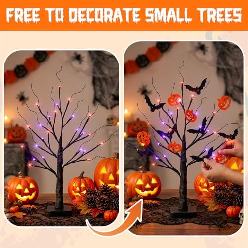 Vanthylit Halloween Decorations, Halloween Tree Lights, Lighted Black Tree