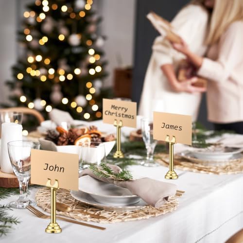 24 PC Gold Table Number Holder Metal 3.15 in Place Card Holder