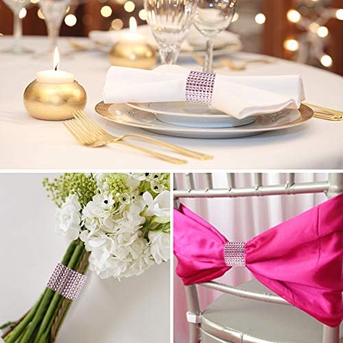 Accmor 50pcs Napkin Rings, Pink Napkin Rings Buckles