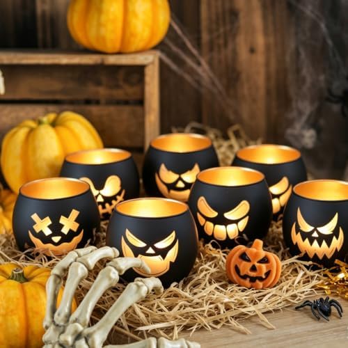 Jack O Lantern Votive Candle Holders for Indoor Outoddr Halloween Decor