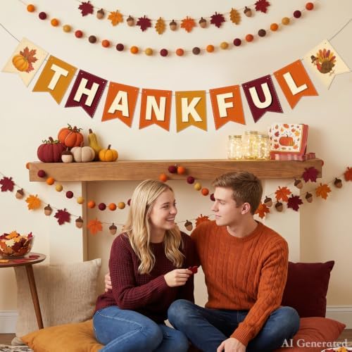 Thankful Banner Thanksgiving Party Decorations