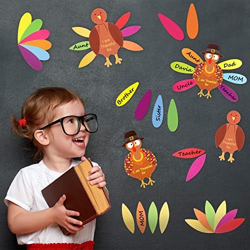 BBTO 36 Sets Thanksgiving Turkey Craft Kit Fall Craft, Classic Style