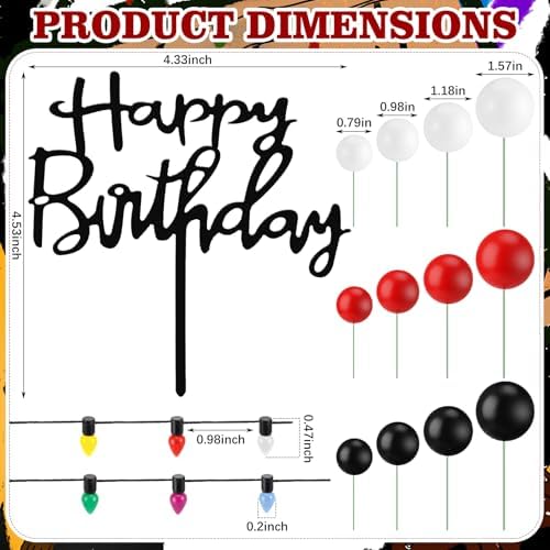 Gerrii 63 Pcs Strange Theme Cake Decorations Happy Birthday Cake Topper Set