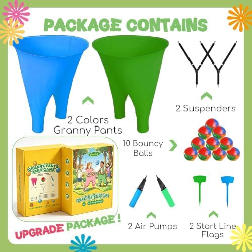 Granny Pants Yard Game, Tossing Games with Bouncy Balls & Pump