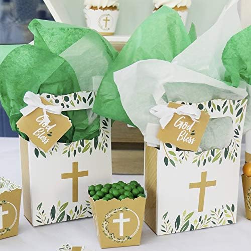 Big Dot of Happiness Elegant Cross - Religious Party Favor Boxes - Set of 12