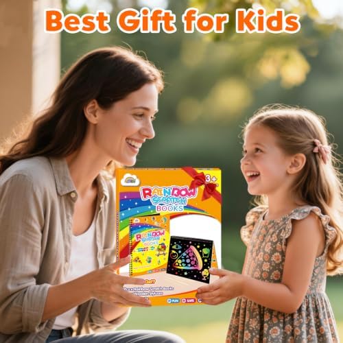 ZMLM Scratch Paper Art-Crafts Gift: 2 Pack Rainbow Notebooks Supplies Toys