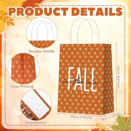 Kolldenn 48 Pcs Fall Party Favors Bags with Handles Autumn Goodie Bags