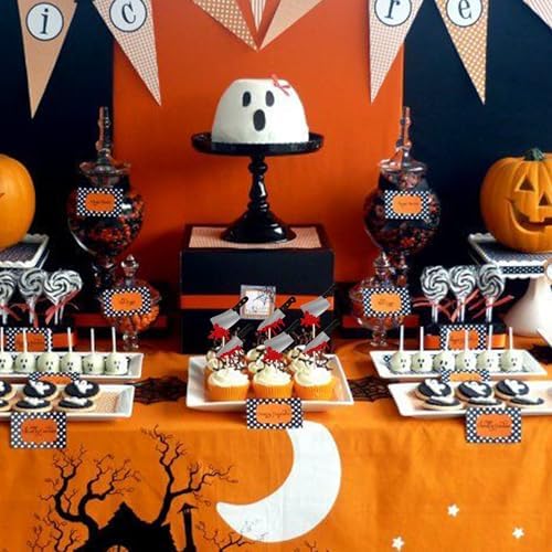 24 PCS Halloween Cupcake Toppers Glitter Horror Blood Knife Cupcake Picks Have a Killer Birthday Cake Decorations for Halloween Blood Knife Theme Birthday Party Supplies