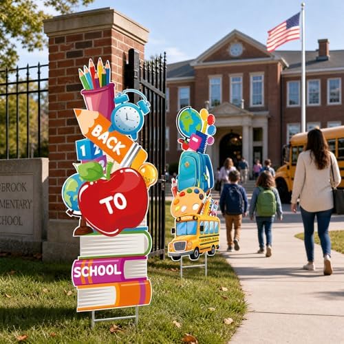 Welcome Back to School Sign - 2 Pcs First Day of School Yard Signs