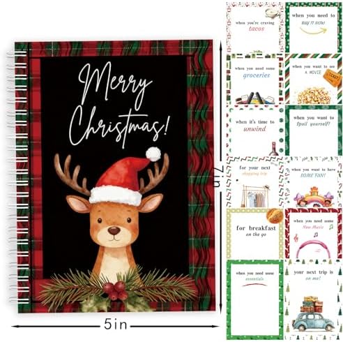 Semyifu Christmas Gift Card Book - Surprises on Every Page, DIY Spiral-Bound Merry Christmas College Survival Kit, Greeting Card Book for Students & Graduation Gifts (S27)