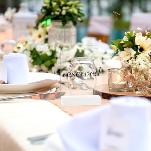 Blosssound 12 Pcs Wood Place Card Holder, White, 4.61 x 1.1 x 1 Inches