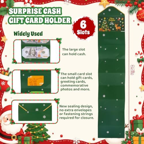 New 6Pcs Christmas Money Holders for Cash & Gift Card Holders