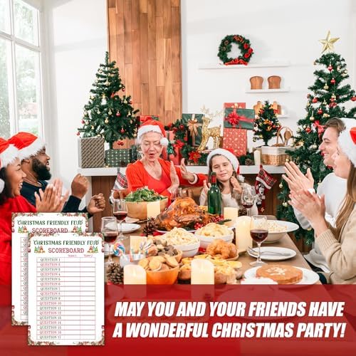 Christmas Friendly Feud Game, Funny Christmas Party Games, Friendly Feud Trivia Quiz for Family, Winter Xmas Holiday Party Supplies for Adults -07