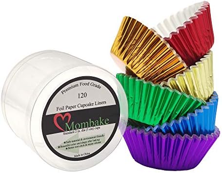 Rainbow 6 Bright Colors Standard Cupcake Liners Muffin Foil Paper Baking Cups, 120-Count