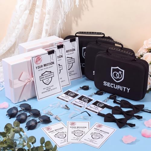 Mepase 21 Pcs Ring Security Wedding Ring Bearer Box,Cloth Suitcase
