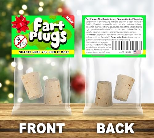 Jergrim Funny Stocking Stuffers Fart Plug Gag Gift, Novelty Christmas Party Gift Prank & White Elephant Gifts For Adults, Boyfriend, Husband, Friends, Prize For Christmas Games, Birthday, Secret Santa
