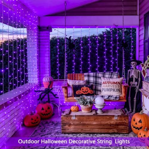 JMEXSUSS 200 LED USB Purple Halloween Lights, 6.5ft x 6.5ft