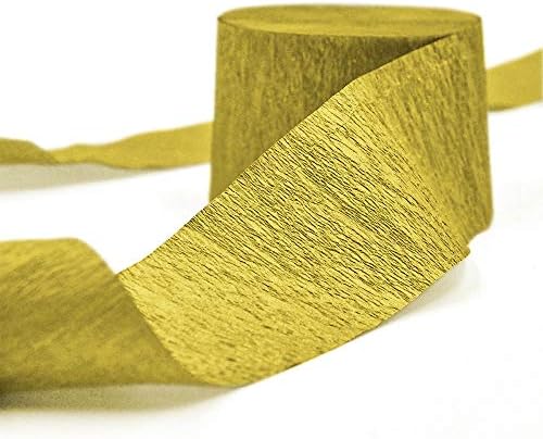 8 Rolls Gold Crepe Paper Streamers, Wedding Birthday Baby Shower New Year Party Decoration, Graduation, Christmas, Rainbow DIY Supplies, Living Room Bedroom Decor