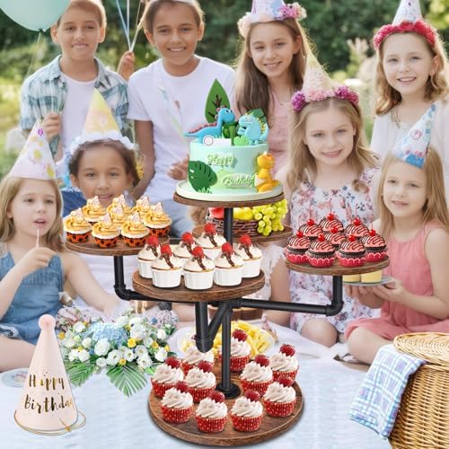 Cupcake Stand for 50 Cupcakes, 3 Tier Large Wooden Cupcake Tower