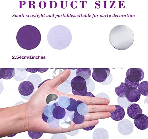 VCOSTORE Purple Round Tissue Confetti for Baby Shower Wedding Decor