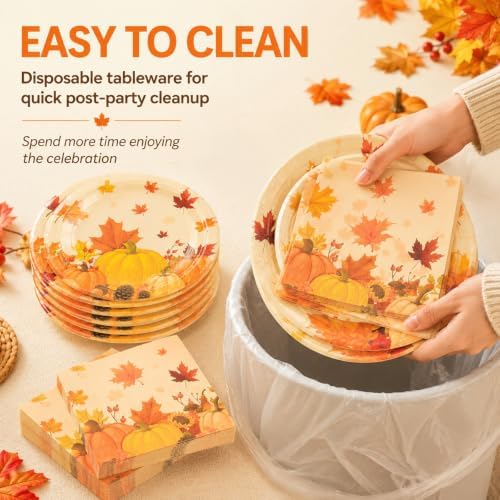 Fall Maple Leaves Paper Plates and Napkins (fall leaves)
