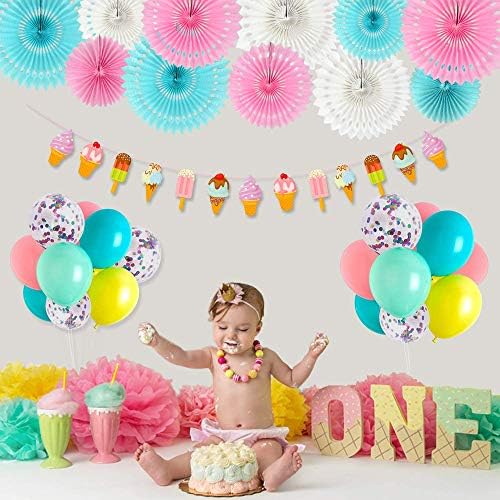 BEISHIDA Honeycomb Round Paper Fans Blue Pink Hanging Party Decoration