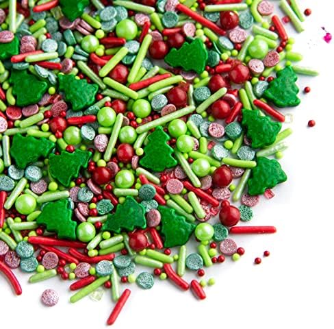 Sweets Indeed Sprinkles, Edible Sprinkle Mix, Perfect for Cake Decorations, Baking, Ice Cream, Cookies, Cupcake Topper, 4 ounces (Christmas)