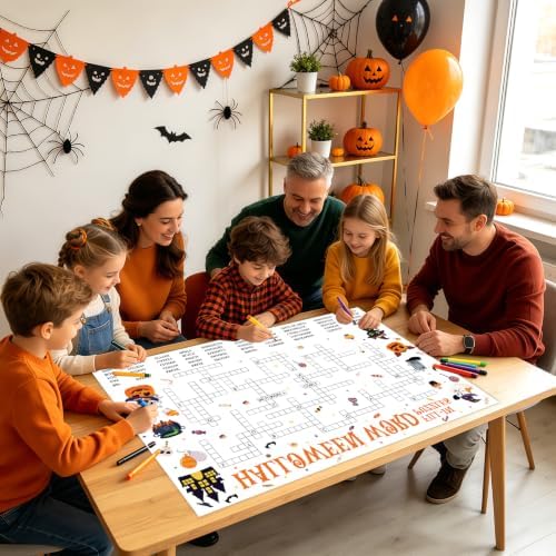 Giant Halloween Word Fill-in Puzzles Game for Family Office Large Group