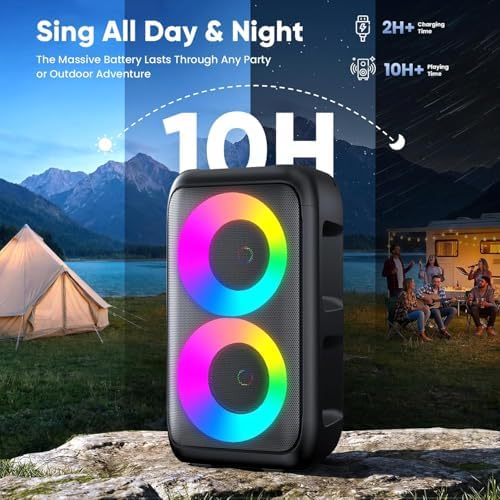Karaoke Machine for Adults Kids, Bluetooth Speaker 4 Wireless Microphones