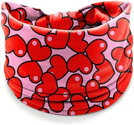 IDDFEVE 4Pcs Valentine's Day Headbands for Women - Red & White Heart with An Arrow Holiday Hair Bands, Pink Love Festive Present Hair Accessories