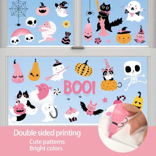 105Pcs Halloween Window Clings, Halloween Window Stickers for Party Decor