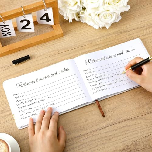 Ctosree 2026 Retirement Guest Book with Signature Pen, Firework