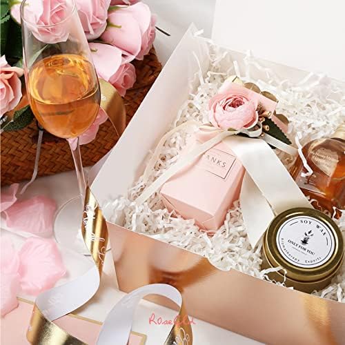 ROSEGLD 30 Gift Boxes 8x8x4 Inches, Rose Gold Gift Boxes with Lids