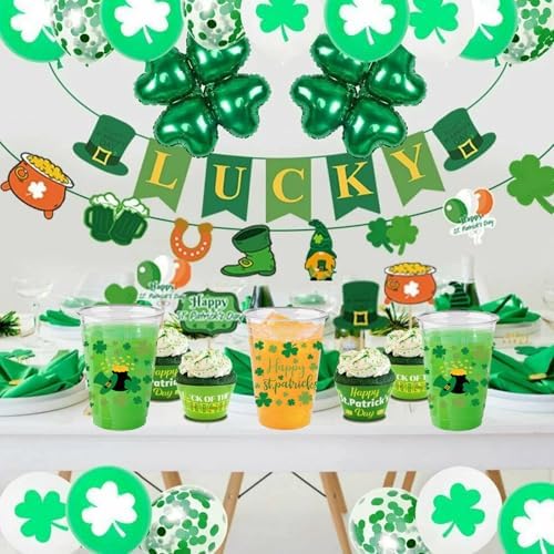 60 Pack St. Patrick’s Day Cups – 16oz Plastic Party Cups