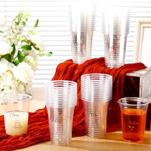 100 Pcs Bee Party Cups 16 oz, Pink, Cheers to Love