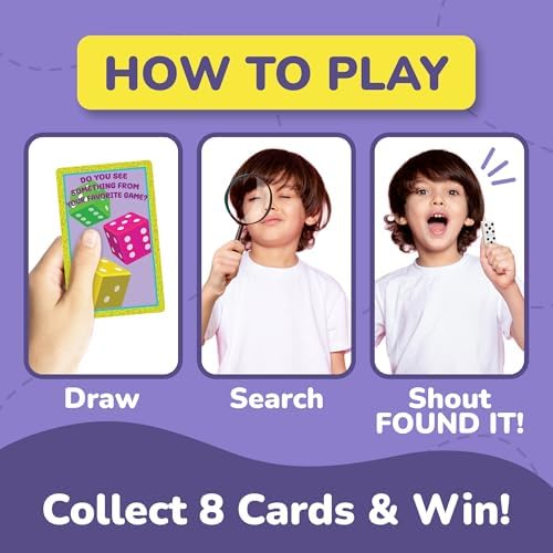 ArtCreativity Scavenger Hunt Card Game for Kids, Indoor & Outdoor Games, Family Games, Road Trip Game, Kid Car Activities, Travel Toys Game, Learning Toys, Educational, Gifts for Kids, Boys & Girls