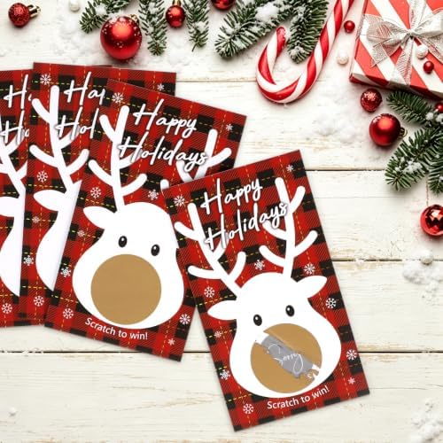 Christmas Scratch Off Cards, Fun Holiday Scratch Off Cards for Party, Christmas Lottery Tickets for Family Activities, Raffle Prize Card