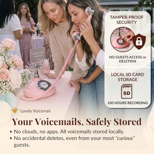 Audio Guest Book, Voicemail Phone Guestbook, Pink Button