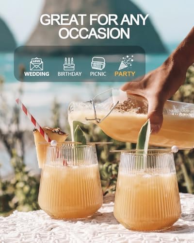 40 Pack Plastic Wine Glasses, 12 Oz Disposable Cocktail Whiskey Glasses