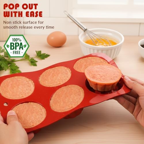 HKNMTT 2Pcs Mini Fluted Cake Pans 6-Cavity Non Stick Buntz Pan BPA Free