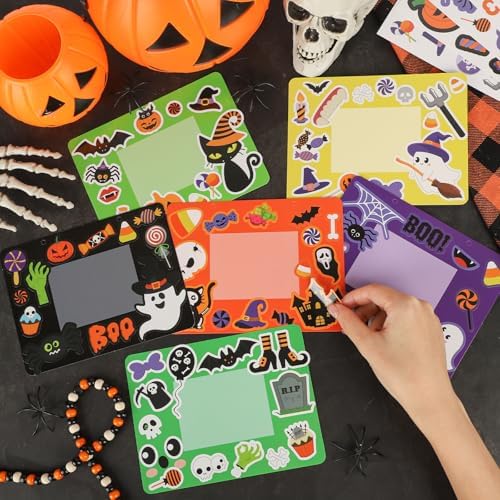 24 PCS Halloween Picture Frame Crafts Paper Halloween DIY Photo Frame Craft