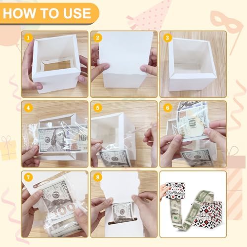 Casino Birthday Party Gifts, Poker Happy Birthday Money Gift Box, Las Vegas Money Gift Box for Cash, Casinos Party Decorations, Casino Poker Money Box, Casinos Theme Party Decorations for Man Women