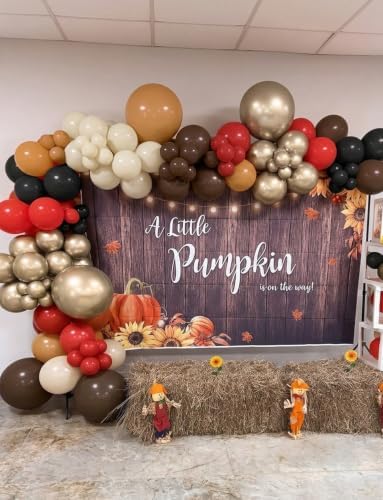 Double Stuffed Fall Balloon Arch Kit, 148 Pcs Pre-Nested Balloons