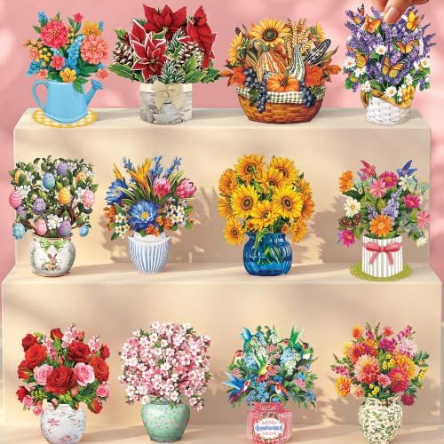 Freshcut Paper Year of Flowers Boxed Set of 12, 2nd Edition