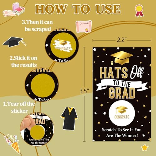 36PCS Graduation Scratch Off Cards - Graduation Party Game Cards Congrats Grad Raffle Tickets Graduation Party Favors Supplies
