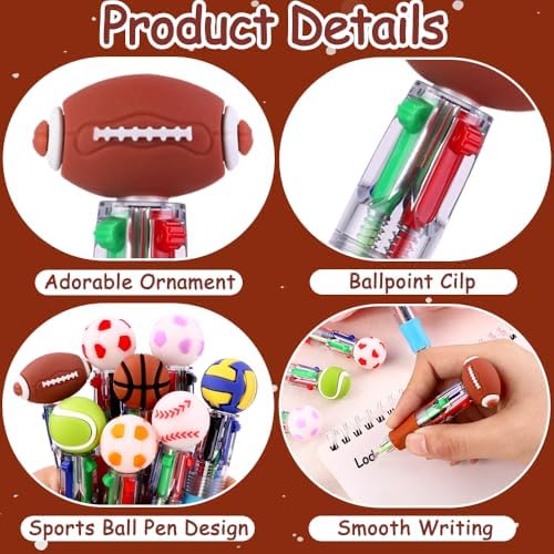 30PCS Mini Sports Multicolor Pens in One for Party Favors Supplies