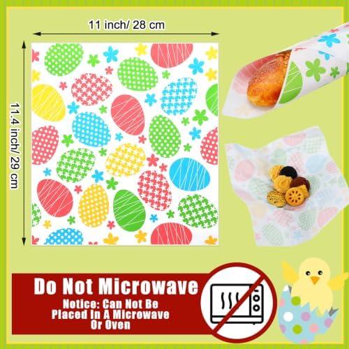 Marspark 100 Sheet Easter Wax Paper Easter Egg for Food 11.4 x 11 Inch