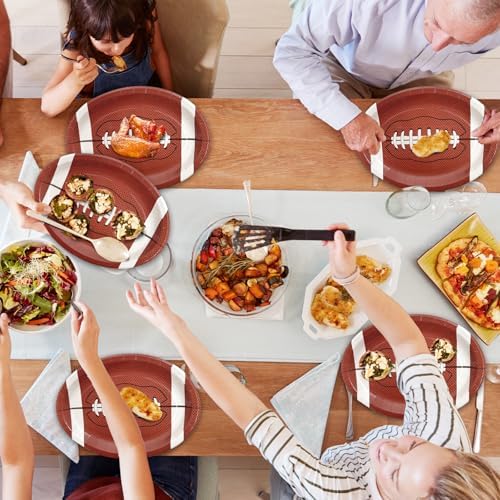 50Pcs Football Oval Paper Plates 12.6 x 10inch