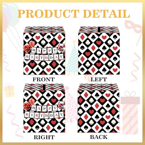 Casino Birthday Party Gifts, Poker Happy Birthday Money Gift Box, Las Vegas Money Gift Box for Cash, Casinos Party Decorations, Casino Poker Money Box, Casinos Theme Party Decorations for Man Women